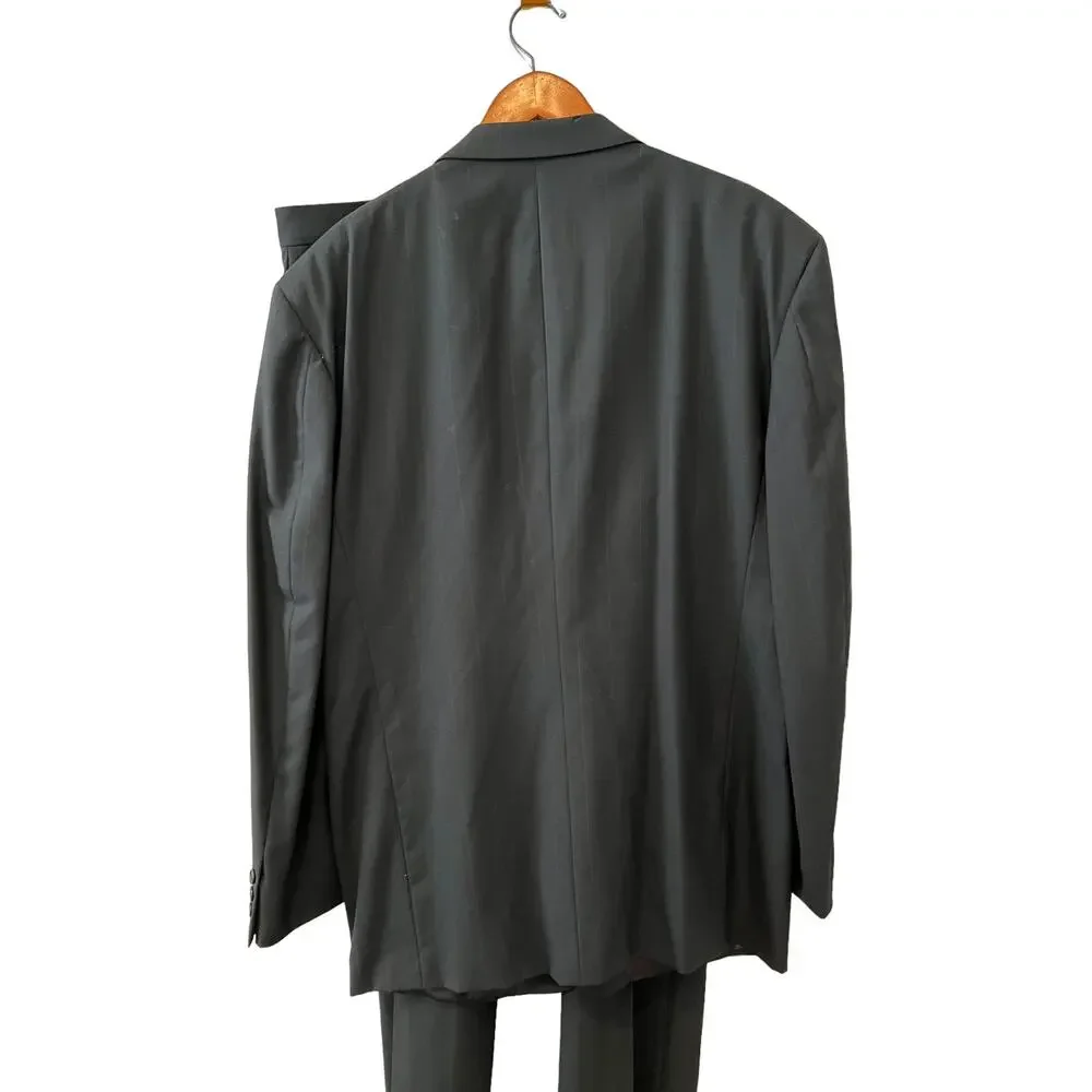 Emanuel Ungaro Uomo Classic Blazer Navy Blue Pinstripe Suit 44L